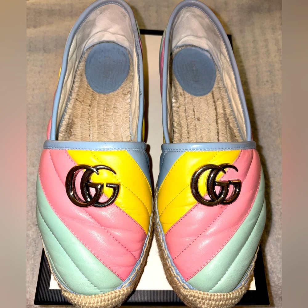Gucci Nappa Charlotte Pastel Espadrilles Sz 9
